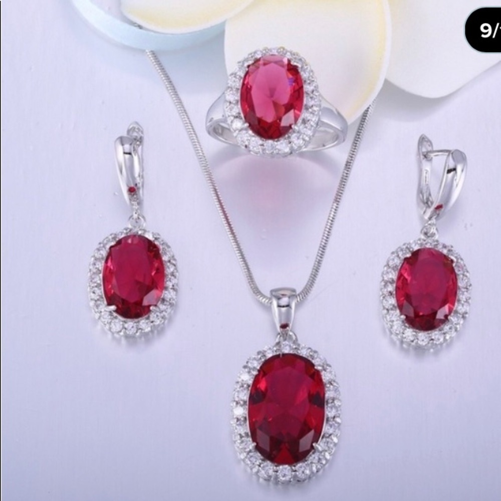 Fashion sterling silver necklace,ring,earring